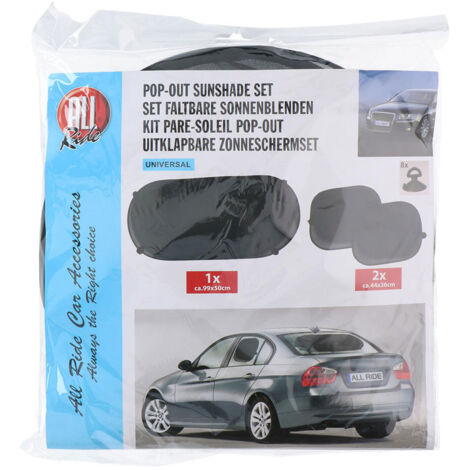 Pack de pare-soleil de voiture escamotable noir All Ride