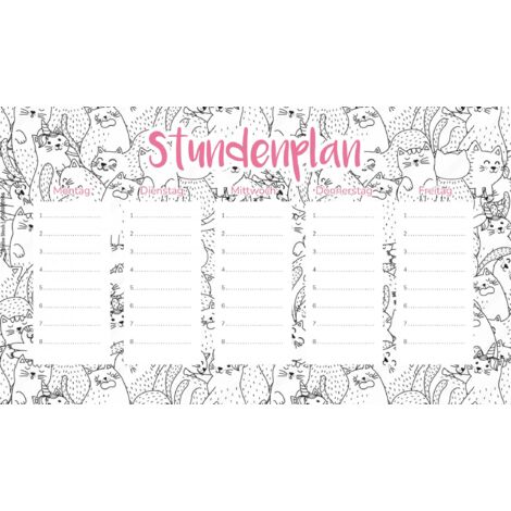 Pack de plans de cours magnétiques Kitty 30 x 17,5 cm