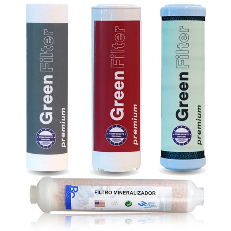 

Pack de recambio osmosis 5 etapas PREMIUM Green Filter | Remineralizador