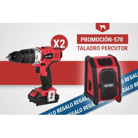 Pack de taladro percutor y altavoz Bluetooth 2 uds.