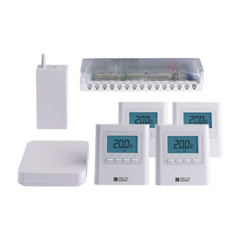 Delta Dore - 6053069 Pack Delta 8000 Connecte Pack de programmation et regulation 4 zones