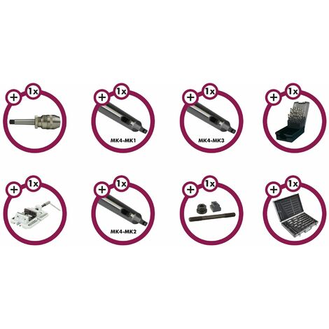 Pack d'équipement pour broche Cône Morse 4 de perceuses MW-Tech UPMT4