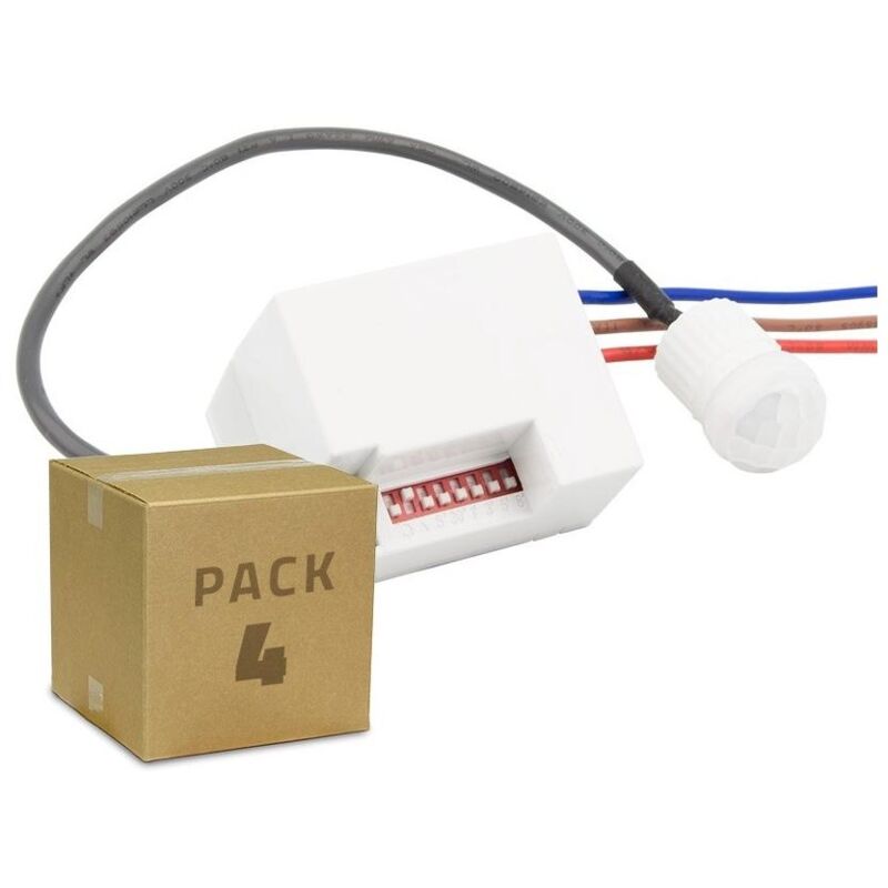

Pack Detector de Movimiento PIR 120º Mini (4 un) Blanco. - Blanco