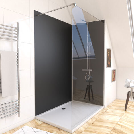 Pack di 2 Pannelli Murali in Alluminio Nero 90+120x210 cm con Profili Cromati - WALL'IT