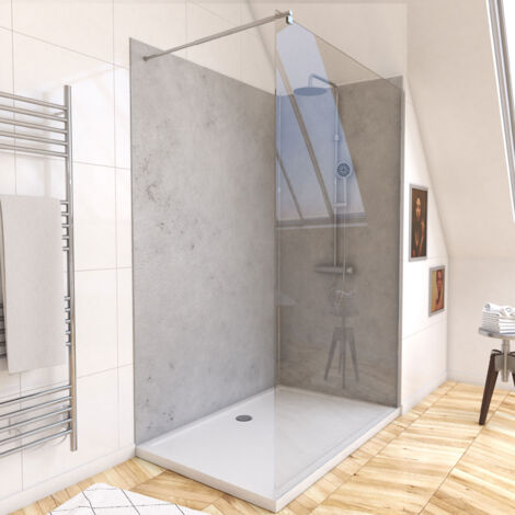 Pack di 2 Pannelli Murali Pietra Light Grey 90+120x210 cm con Profili Cromati - STONE'IT