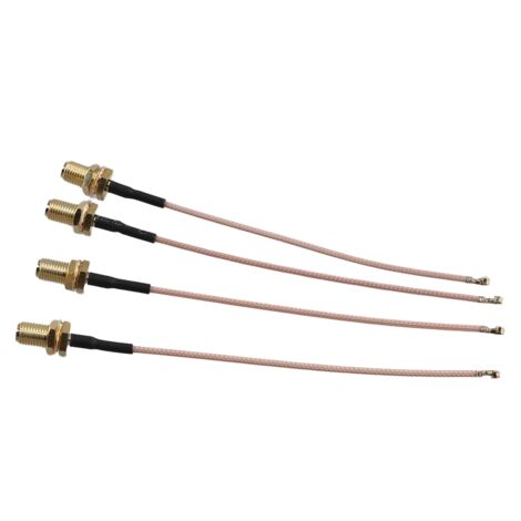 Pack Di 4 U.Fl ( / Ipx) Mini Pci A Rp-Sma Femmina Pigtail Antenna Wi-Fi Coassiale Rg-178 Bassa Perdita (4 Pollici (10 Cm))
