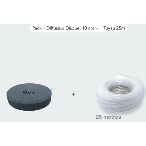 Pack Diffuseur D'Air, Forme De Disque, 10 cm + 1 Tuyau De 25 m, Bassins