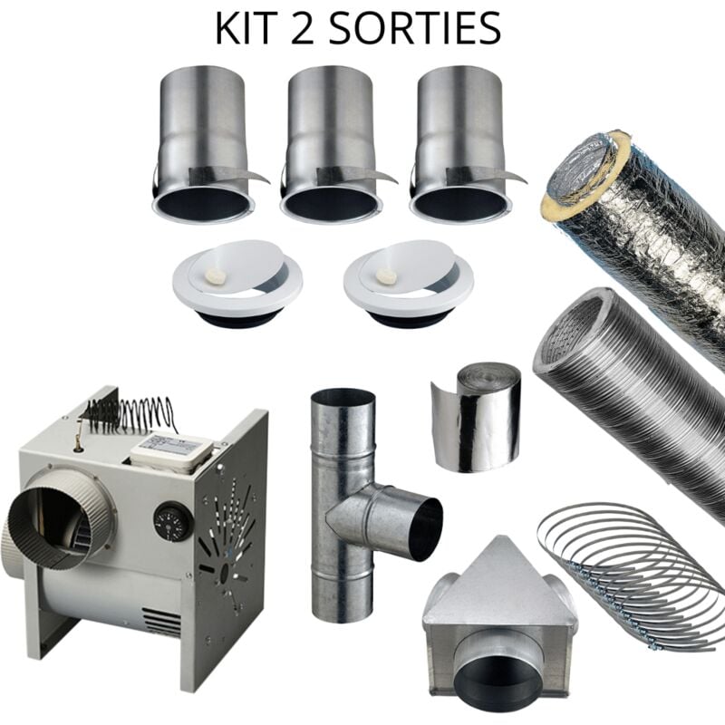 Pack distribution air chaud Poujoulat 2 sorties