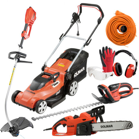 PACK - DOLMAR Tondeuse 41cm EM410 + Coupe-Herbe ET101C + Taille-Haie 55cm HT5510 + Tronçonneuse 35cm ES39TLC + Rallonge 40m +EPI