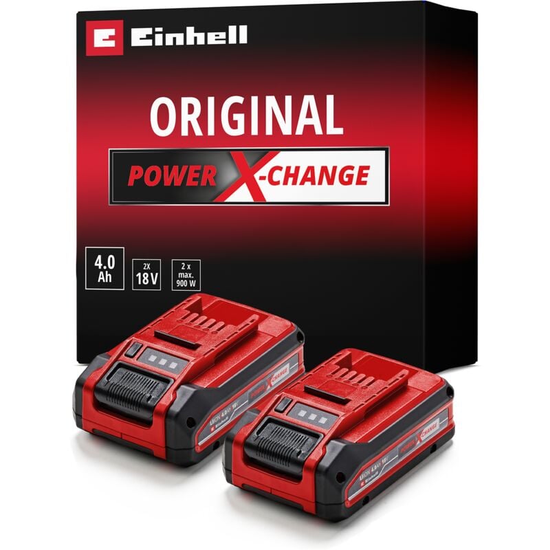 Double Batterie 4,0 Ah Power X-Change plus Twinpack (18 v, Lithium-ion, pour tous les appareils Power X-Change) - Einhell