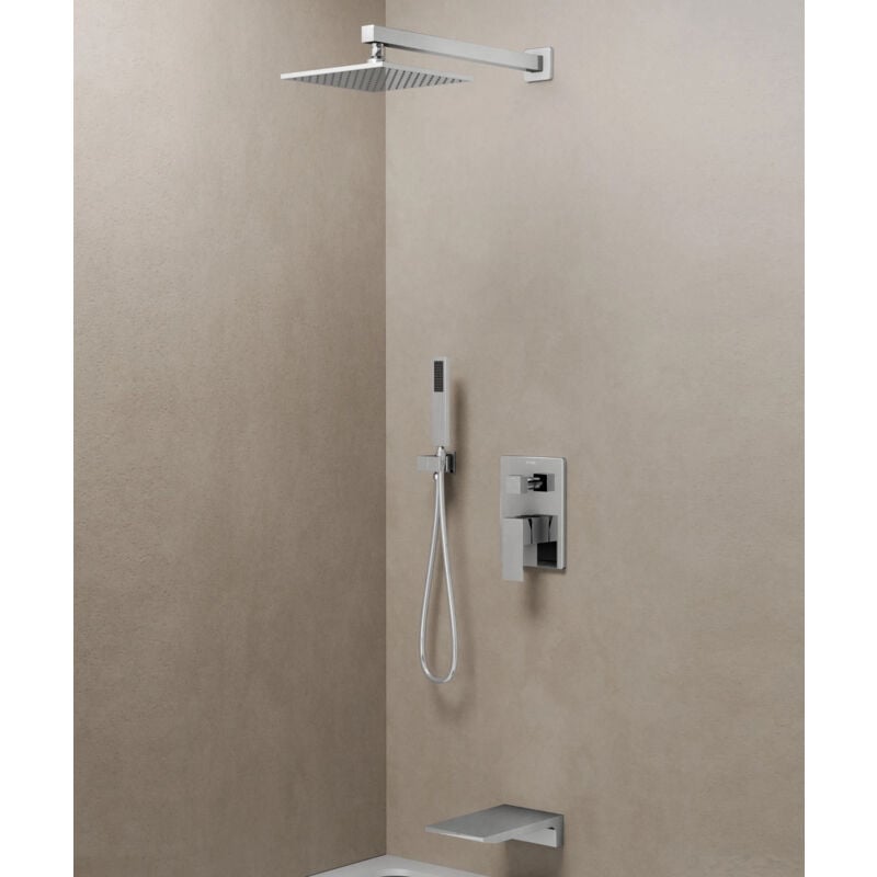 Pack douche et bain encastré Chromé - Thilia