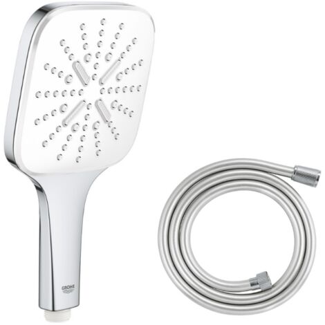 Pack Douchette GROHE Vitalio 3 jets Smartactive rectangulaire + Flexible 150 cm chromé