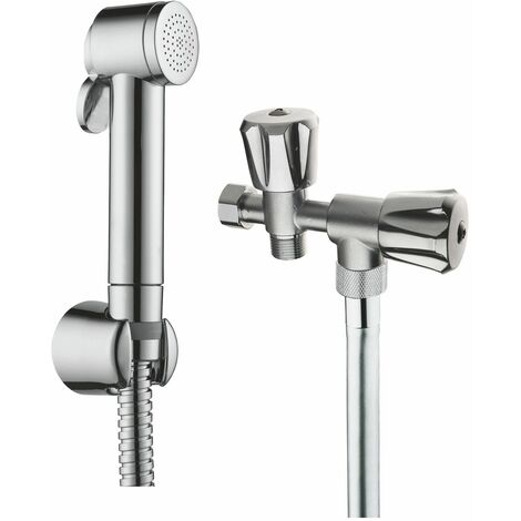 Pack douchette WC en abs avec raccordement réservoir Chromé - Cristina Ondyna WC90251