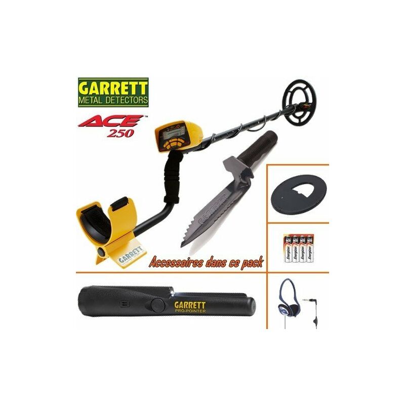 Pack : Détecteur de métaux Garrett ace 250 + ProPointer ii + Accessoires