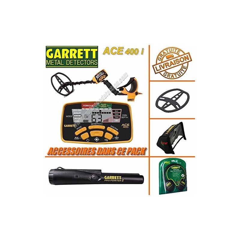 Garrett - pack : Détecteur de métaux ace 400i + ProPointer ii