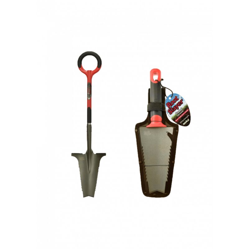 Pack Duo - RootSlayer™ - Noir - Adulte - Outils jardin - Bêche - Transplantoir - Acier de carbone - Manche 360° - Multiples travaux de jardin - Venteo