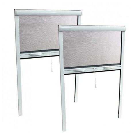 VOLET MOUSTIQUAIRE PACK ECO de 2 moustiquaires Enroulables ALU H170 cm x L160 cm Blanc