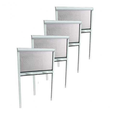 Pack éco de 4 moustiquaires enroulables verticales ALU H220 cm x L160 cm blanc