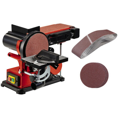 Pack EINHELL Lijadora estacionaria de banda y disco - TC-US 380 - 380W - Juego de 3 bandas abrasivas y 3 discos abrasivo