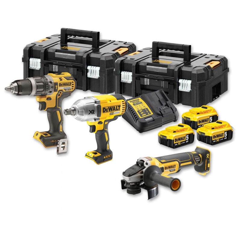 Pack electroportatif meuleuse + boulonneuse + perceuse Dewalt