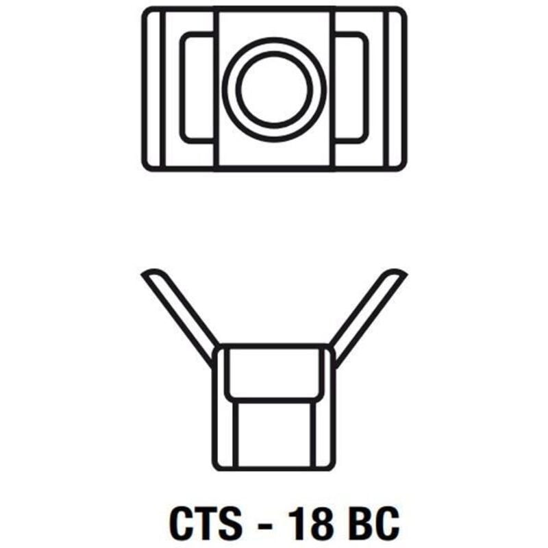 3M - Pack Embases pour Colliers de Serrage Scotchflex™ ™ 7000092454-CTS cts 18 bc 23 x 14mm (100 Un) Noir