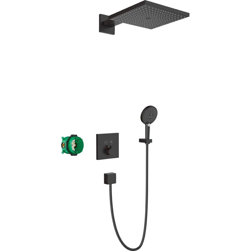 Hansgrohe Raindance E - Set de douche 300, avec thermostat ShowerSelect encastré, noir mat 27939670