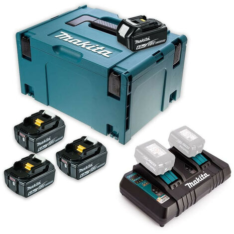 Pack énergie 18V Li-Ion (4x6,0 Ah) avec chargeur double dans MaKPac - MAKITA 198091-4