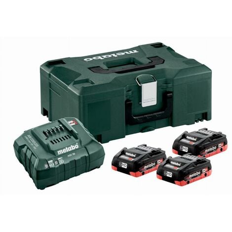 Pack énergie 18V - METABO - avec 3 Batteries 4,0 Ah LiHD - Chargeur ASC 55 - coffret MetaBox - 685133000