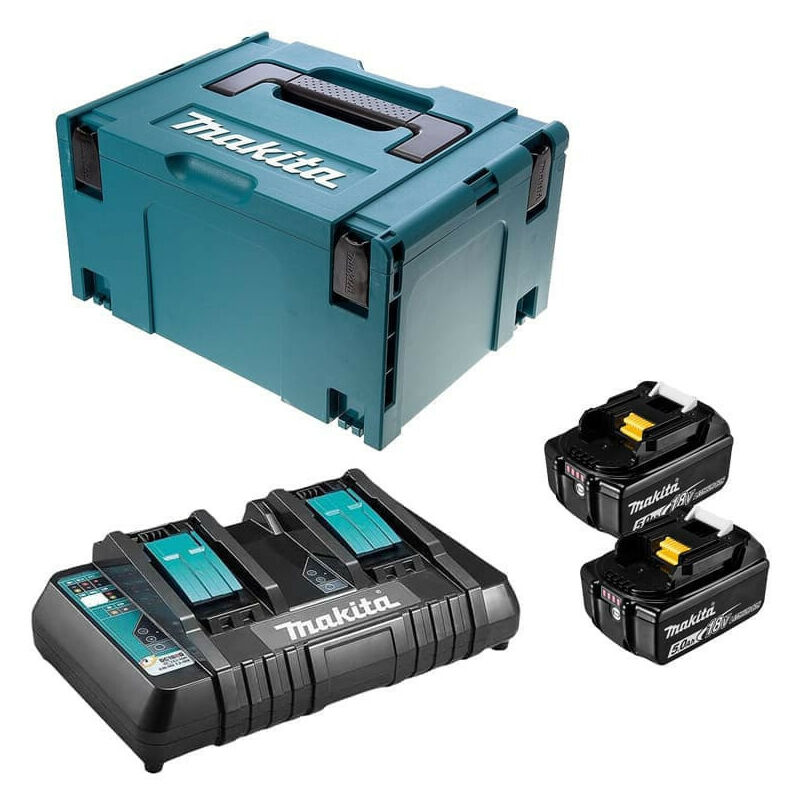 Pack énergie MAKITA BL1850B 197629-2 - 18V - 2 batteries - 5Ah - En coffret MAKPAC