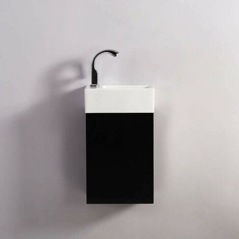 Pack Essento blanc droite + Meuble Lave main Noir Dark