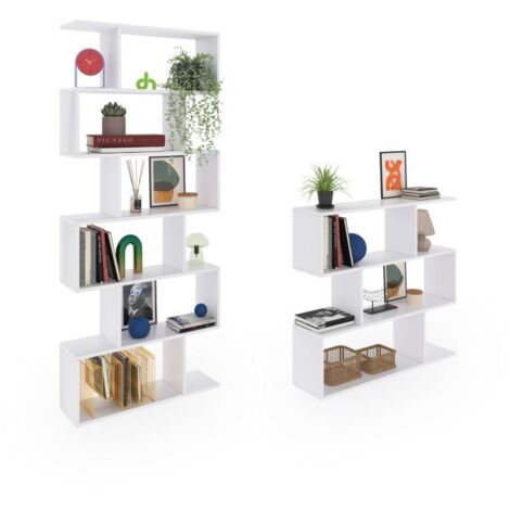 Pack estanterías Zoe Blanco Brillo (ancho) x 192cm (alto)
