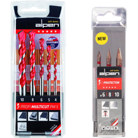 Pack Estuches Brocas Alpen (3 Brocas Porcelanicos y 5 Multiusos)