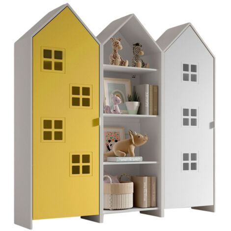 Pack - Étagère & 2 Armoires "Casami Bruges" 171cm Jaune & Blanc