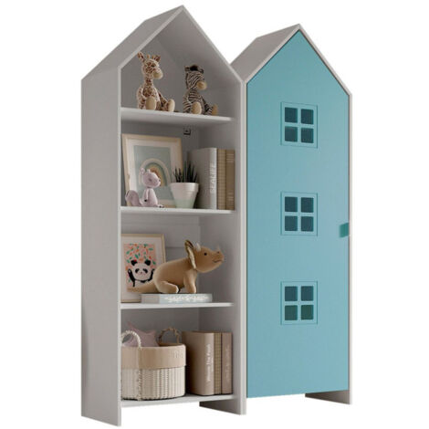 Pack - Étagère Enfant & Armoire "Casami Bruges" 171cm Blanc & Bleu