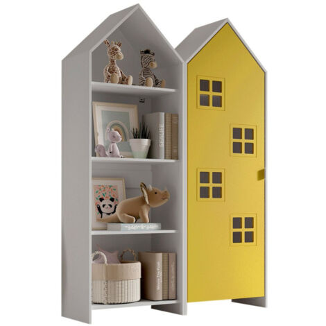 Pack - Étagère Enfant & Armoire "Casami Bruges" 171cm Blanc & Jaune