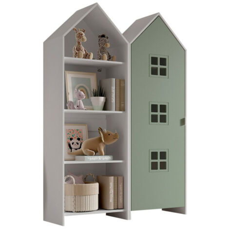 Pack - Étagère Enfant & Armoire "Casami Bruges" 171cm Blanc & Vert