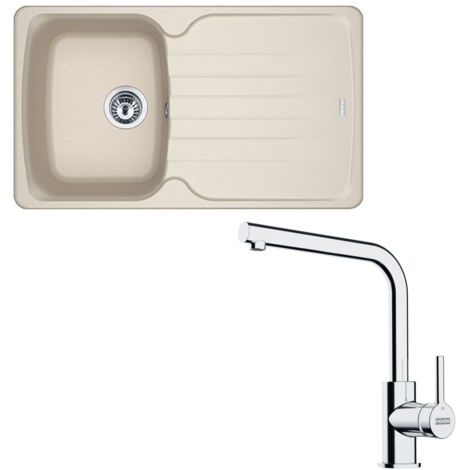 Pack évier Antea Fragranit café crème 860 x 500 x210 mm + mitigeur Lina L - Franke