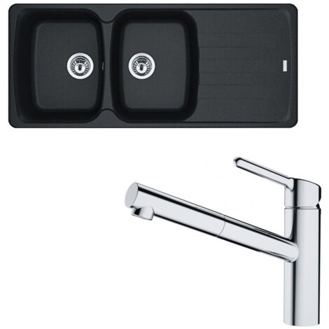 Pack évier Antea Fragranit onyx 1160 x 500 x 210 mm + mitigeur Orbit douchette - Franke