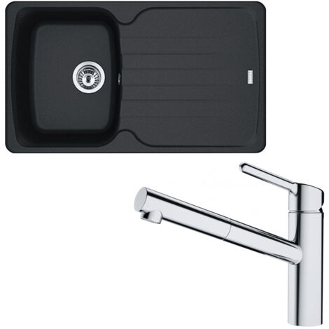 Pack évier Antea Fragranit onyx 860 x 500 x 210 mm + mitigeur Orbit douchette - Franke