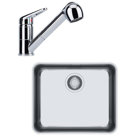 Pack évier Aton 510 x 530 mm en inox avec mitigeur Novara Plus - Sous meuble 60 cm - Franke