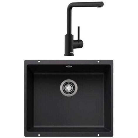 Pack évier + mitigeur ROTAN 500-U NOIR+MILA NOIR MAT BLANCO - 527919