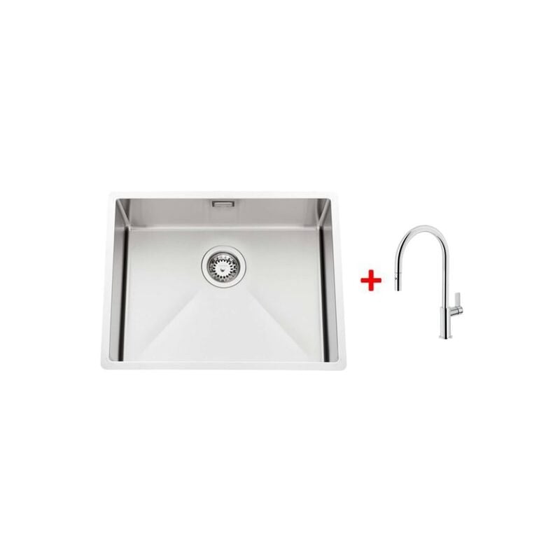 Luisina - Pack évier mitigeur Vibrato Inox Lisse + mitigeur RC96137DO015, L03747