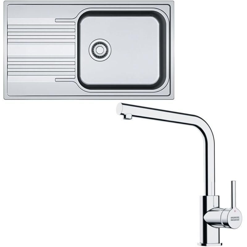 Pack évier Smart Inox 860 x 500 x 190 mm + mitigeur Lina l Franke