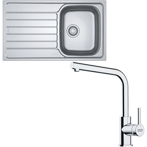 Pack évier Spark en inox 860 x 500 x 160 mm + mitigeur Lina L - Franke