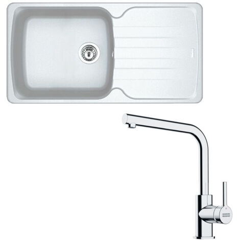Pack évier XL Antea Fragranit blanc artic 970 x 500 x 210 mm + mitigeur Lina L - Franke