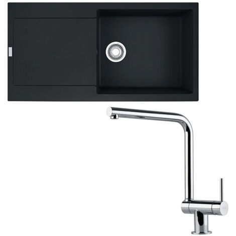 Pack évier XL Maris Fraganit noir mat 970 x 500 x 200 mm + mitigeur Neptune rabattable - Franke