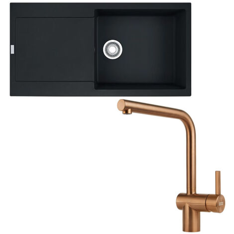 Pack évier XL Maris Fragranit 970 x 500 x 200 mm + mitigeur Atlas néo douchette cuivre - Franke