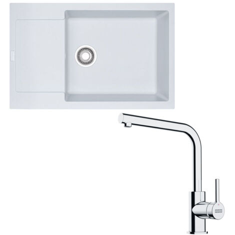 Pack évier XL Maris Fragranit blanc artic 780 x 500 x 200 mm + mitigeur Lina L - Franke