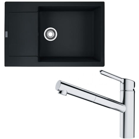 Pack évier XL Maris Fragranit noir mat 780 x 500 x 200 mm + mitigeur Orbit douchette - Franke