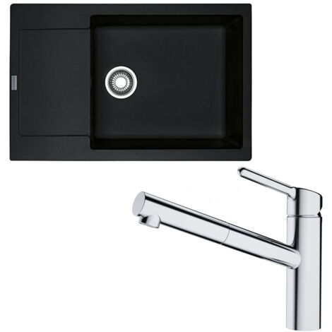 Pack évier XL Maris Fragranit onyx 780 x 500 x 200 mm + mitigeur Orbit douchette - Franke